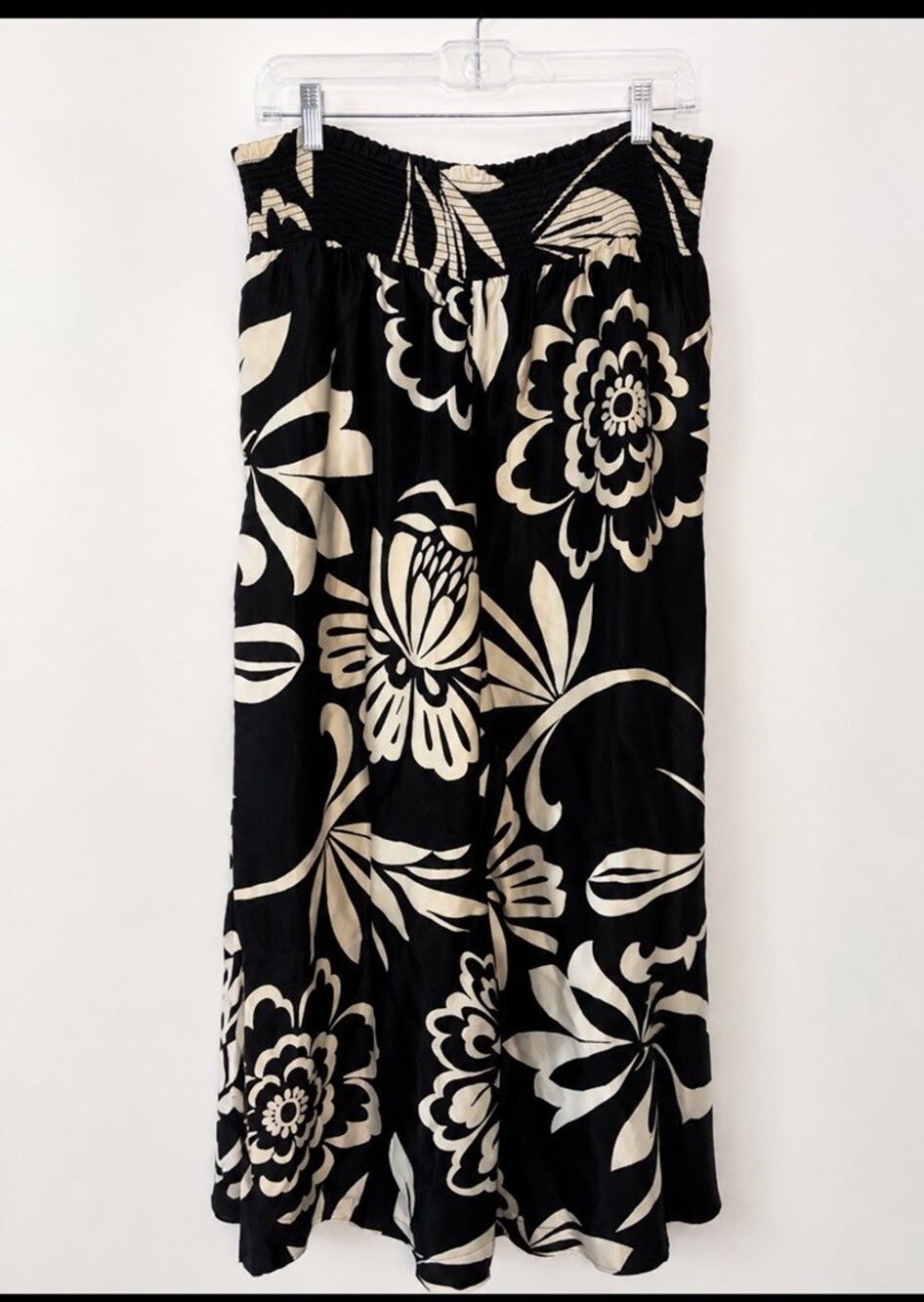 maeve anthropologie Palazzo Pants L Black Cream While Cropped